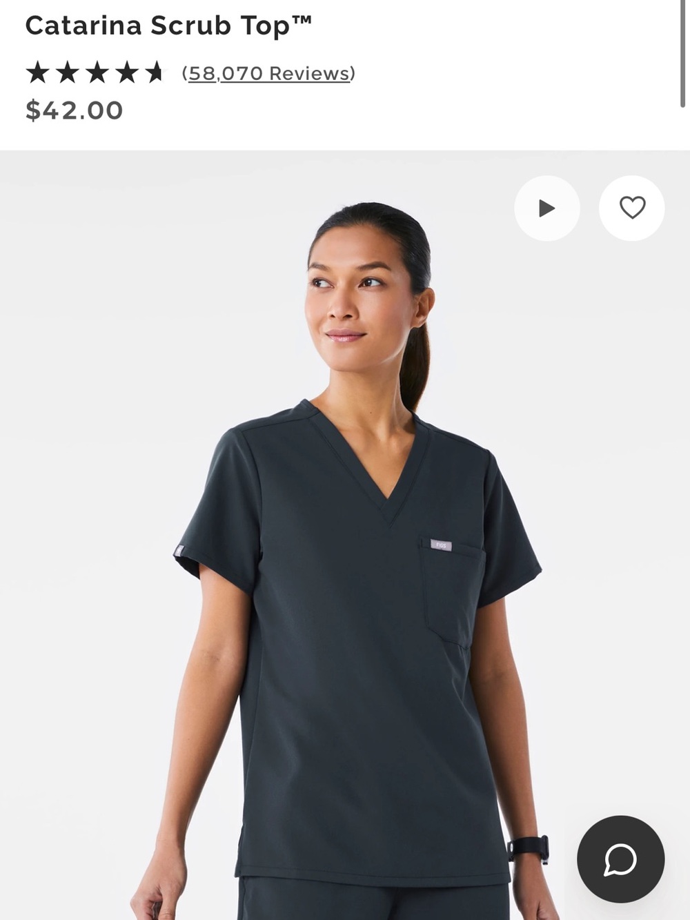 Catarina Scrub Top - Dark Harbor
